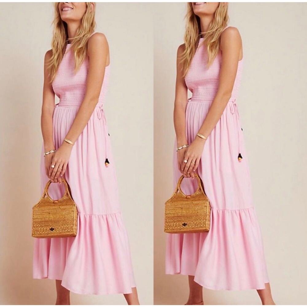 Anthro DOLAN Marisa Smocked-Bodice Midi Dress Sz XS, $248 MSRP - Picture 3 of 5